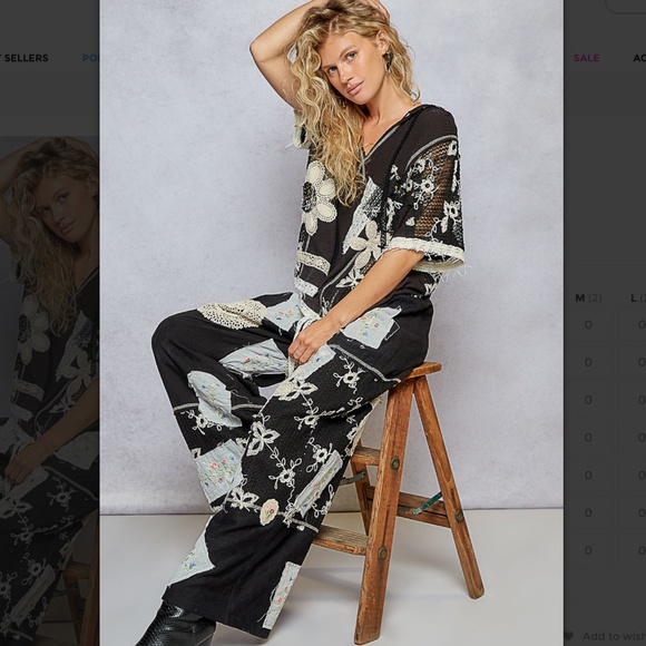 POL “ Springfield 5 “ POL V-Neck Hoodie Top with Lace Detail 53 - Picture 5 of 5